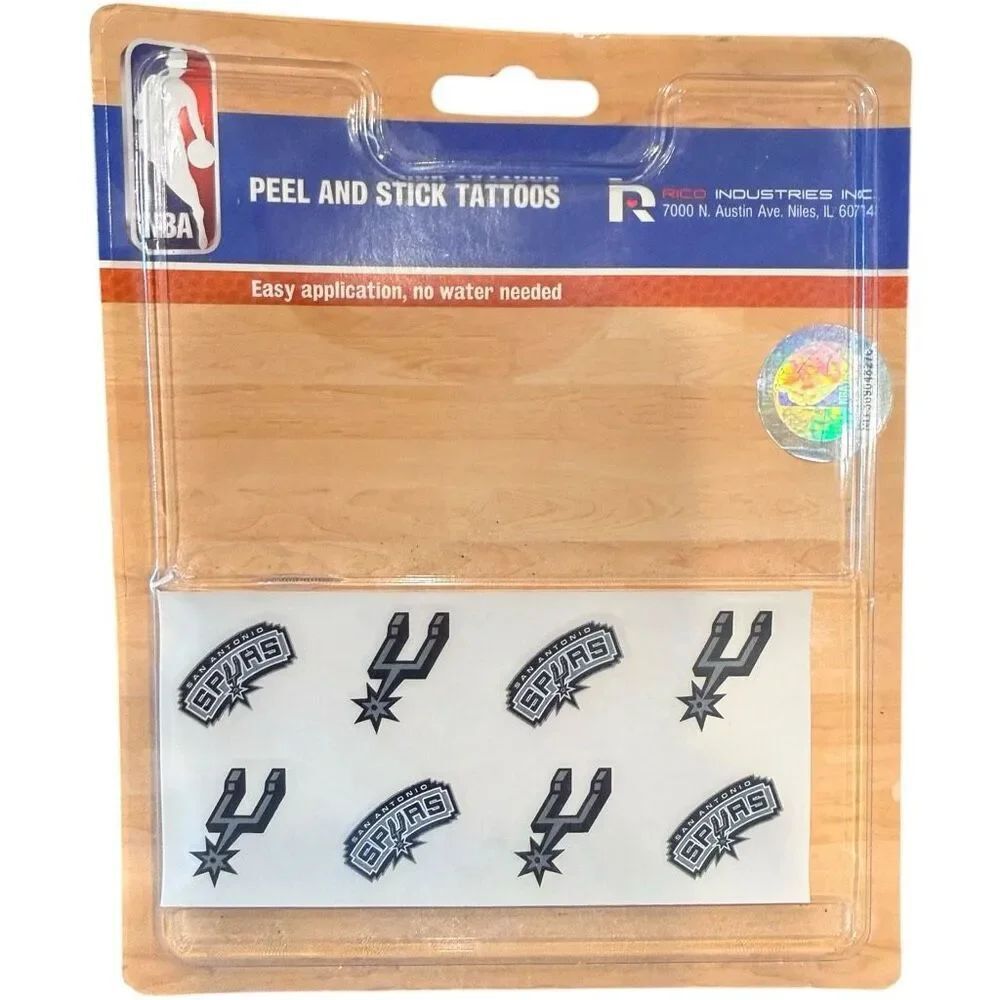 Brand New NBA San Antonio Spurs Basketball Team Peel And Stick No Water Tattoos